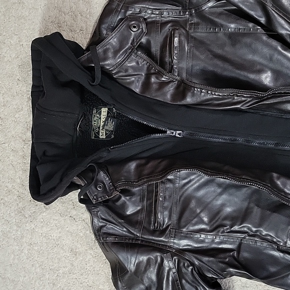 Maxxsel leather jacket, Men's L. Sweatshirt/sherpa zip out lining. - Picture 2 of 5